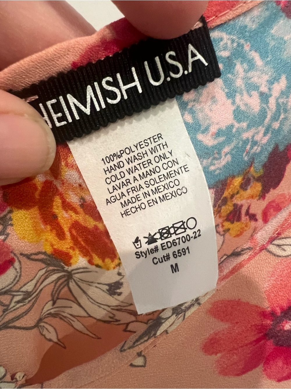NWT Hemish U.S.A Slip Dress with Floral Print Size Medium - Picture 2 of 15